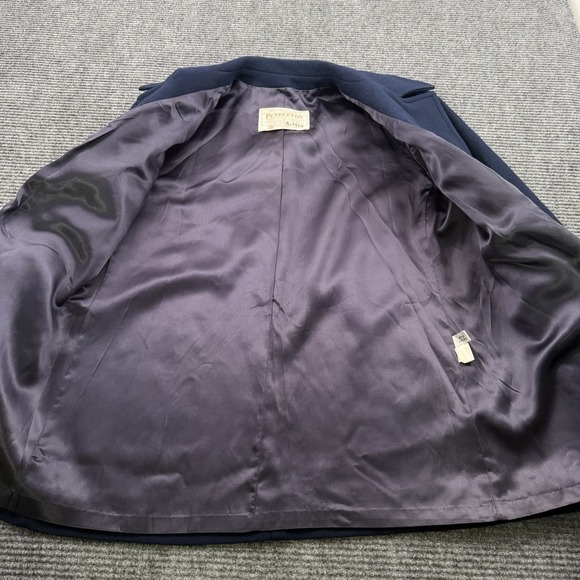 Vintage Pendleton Pea Coat Women's Size 12 Navy Virgin Wool Double Breasted USA - Picture 3 of 10